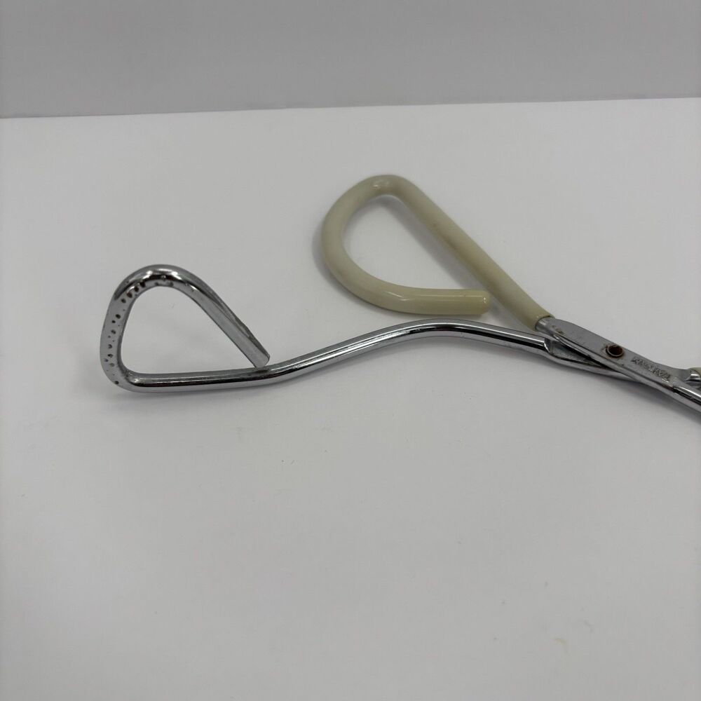 Vintage Scissor Style Tongs  Ivory Vinyl Rubber Coated Handles Hot Dog Grabber - Picture 8 of 12